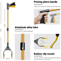 Miniatyrbillede 4 af 5: Fejeværktøj i aluminium, 81 cm foldbar gribetang, lang teleskopisk gribetang i gummi, til haveaffald, affaldsindsamling