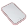 Miniatyrbilde 3 av 8: Opplyst sminkespeil Rosa LED Touch Control Firkantet speil Skrivebordsutfylling Justerbar lysstyrke Rotativt sminkespeil
