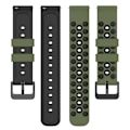 Miniatyrbilde 3 av 5: Garmin Venu 2 Plus / Venu Sq 2 20mm Myk Silikonklokkearmbånd Hærgrønn & Svart