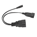 Miniatyrbillede 8 af 8: IEC320 C20 til IEC320 C7 EU-stik Professionelle kraftige Y-splitter-adapterkabel til computer HDTV