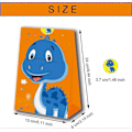 Pikkukuva 3 / 5: 24 kpl Dinosauruksen lahjakassi, Dinosaurusteemaiset juhlakassit, Dinosauruksen paperikassi, Dinosauruksen karkkipussi, 24 dinosaurustarraa, lasten syntymäpäiväjuhliin
