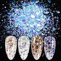 Miniatyrbild 2 av 8: 8 lådor/set nagelglitter, paljetter, flingor, glittrande 3D-nagelkonstflingor, nagelglitterdekoration