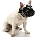 Miniatyrbillede 1 af 5: Justerbar åndbar bulldog mundkurv til hunde med kort snude, anti-bid, tygge, gø - sort