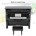 Miniatyrbillede 7 af 8: Træ Miniature Upright Piano Mini Musikinstrument Model Børn Gave Hjem IndretningSort