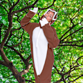 Pikkukuva 2 / 5: Eläin- ja merieläinpehmolelu Cosplay-asu aikuisille - Hauska ja leikkisä Halloween-asu Medium Tummanruskea Laiskiainen