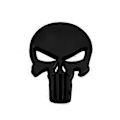 Pikkukuva 1 / 5: Musta 2 kappaleen Punisher 3D -metallitarra, Punisher-kallomoottoripyörän ajoneuvotarra, Punisher-kallon autotarra, moottoripyörät, ajoneuvojen koristelu
