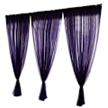 Miniatyrbilde 5 av 5: Enkel stil polyester vindusvoile tyllgardin gjennomsiktige paneler soverom stue dekor lilla 1x2,7m