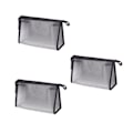 Miniatyrbillede 3 af 8: 3 stk. Mesh Makeup Taske Vandtæt EVA Trekantet Design Semi Transparent Mesh Lynlås Pung til Kosmetik Rejser Udendørs