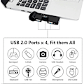 Miniatyrbilde 4 av 5: 180 Graders Rotasjon USB-utviderhub, 4 Port USB Hub Strømadapter, USB-utvider 90/180 Graders Rotasjon for PC, Laptop, Tastatur, Mus, Harddisker og Andre US