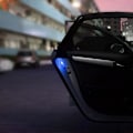 Miniatyrbillede 3 af 5: 4 Pak Universal Anti-Kollisions Bil Dør Alarm LED Sikkerhedslys Strobe Åben Reflektor Lampe (Blå)