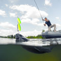 Miniatyrbilde 6 av 8: 3 stk fjær fiske lokke spinner skje kunstig fisk agn med trippel krok takkelgrønn