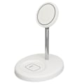Miniatyrbilde 4 av 8: 2 i 1 Magnetisk Trådløs Lader Metall og ABS Hvit Trådløs Lader Stativ for IPhone 12 13 14 Serie Hvit