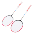 Miniatyrbild 6 av 8: 2 st badmintons racket rosa legering stor sweet spot en del design dubbel badmintons racket med förvaringsväska