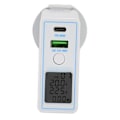 Miniatyrbilde 5 av 8: USB C vegglader PD QC 3.0 2-porters hurtigladerblokk AC100-240V med knappbryterdisplay bærbar lader US-plugg med UK-adapter