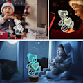 Miniatyrbillede 4 af 5: Børnenatlampe, 3D LED teddybjørn natlampe farverne skifter, dekoration og gaver, sød, fin