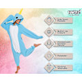Miniatyrbillede 4 af 5: Funziez! Voksen plysdyr og havdyr cosplay-dragt til kvinder og mænd X-Large Narwhal