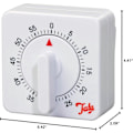 Miniatyrbilde 2 av 3: 1 times hvit mekanisk timer, 60 minutters justerbar timer med høy ringelyd