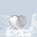 Pikkukuva 4 / 5: Sydämenmuotoinen Diamond USB muistitikku (sininen 32 Gt), Advanced Heart Diamond High Speed ​​​​USB 3.0 Flash Data Storage Stick