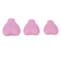 Miniatyrbilde 6 av 8: 3 stk sminkebørstedeksel Bærbar silikon hjerteformet kosmetisk børstebeskyttelseshette for kvinner jenter Rosa