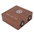 Miniatyrbild 5 av 8: Väckarklocka Bluetooth-högtalare Trådlös Bluetooth-högtalare i trä för sovrum Sängbordskontor Brun trästruktur