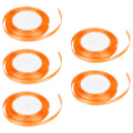 Miniatyrbild 8 av 8: 5 st/set satinband 22 m långt 10 mm brett bröllopsfest dekoration DIY-tillbehör för presentkaka godisboxförpackning orange