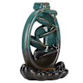 Miniatyrbillede 3 af 8: Keramisk Tilbageflow Røgelse Brænder Tilbage Løb Lotus Base Holder Aromaterapi Ornamenter Hjem Indretning