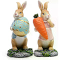 Miniatyrbillede 1 af 4: Påskehare Dekoration, Forårs Hjemmeindretning Hare Figurer (Påske Brun Hare 2 Stykker)