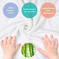 Miniatyrbild 3 av 5: Badhandduk med huva för baby med tvättlapp, ekologisk bomullsfiber, söt björnördesign, vit mjuk andning