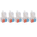 Miniatyrbilde 2 av 8: 5 STK ledningshurtigkobling Break Free Plug and Pull T Type Splitter Terminal Block T24C 250V 32A