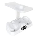 Miniatyrbild 5 av 8: Laddningsstation för PS5 VR2-kontroller med VR-headsetstativ LED-indikator 2 magnetiska spännen Typ C-kabel Vit