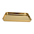 Miniatyrbilde 5 av 8: Rustfritt stål rektangulært brett flat bunn plate restaurant hjem Golden flat bunn brett