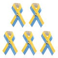 Pikkukuva 1 / 8: Ukrainalainen lippu Rauhan solmu Rintaneula Sininen Keltainen Nauha Pinssit Vaatteille Reppu Hattu Laukku