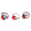 Miniatyrbillede 2 af 8: 3 stk Alloy Retro Ring Udsøgt bærbar Rhinestones Ring Smykker Tilbehør Gave