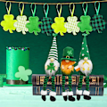 Pikkukuva 5 / 8: 3 kpl Pyhän Patrickin päivän tonttupehmolelu Shamrock-pehmolelu tonttulelu kodin koristeluun lahja