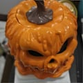 Miniatyrbillede 2 af 5: Halloween slikskål i resin med låg, græskar slikskål
