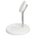 Miniatyrbilde 7 av 8: 2 i 1 Magnetisk Trådløs Lader Metall og ABS Hvit Trådløs Lader Stativ for IPhone 12 13 14 Serie Hvit