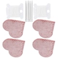 Miniatyrbild 4 av 8: 2 Set Hjärtformade Tyg Hörnsida Bokmärken Markör DIY Läder Varor SymaterialRosa