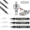 Miniatyrbild 4 av 5: Metallic Marking Markers Pennset - 3 st Flytande Krom Markör Spegel Flytande Krom Färgpenna Set för DIY Konst Hantverk Silver