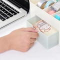 Miniatyrbillede 5 af 8: Kosmetik Makeup Organizer PP Multifunktionel 6 Rum Makeup Skrivebordsarrangør med Skuffe Grøn