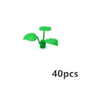Miniatyrbillede 1 af 4: 40 stk. Byggeklodser Plante Blomst Stilk Bredbladet Kløver-lykkelige Blade Græs DIY Byggeklodser Saml Kompatibel Med 6255 Legetøj Zekai grøn
