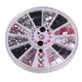 Miniatyrbild 3 av 4: Rhinestone 4 storlekar Silver Svart Rosa multifärg multifärg multicolor