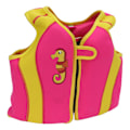 Miniatyrbillede 6 af 8: Børns svømmevest med praktisk lynlåsfinnedesign, behagelig, blød, pink flydevest til sejlads, surfing, rafting L