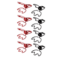 Miniatyrbillede 8 af 8: 100 stk. Binder Clips Krone Form Sort Rød Metal Jern Hollow Design Mini Sjov Binder Clips til Dokumenter Billetter