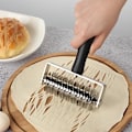 Miniatyrbild 3 av 5: Rostfritt Stål Bakverk Gallervals Kutter - Professionell Deg Topp Paj Pizza Bröd Degvals Kutter