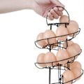 Miniatyrbillede 3 af 3: Æggeholder Multifunktionelt Spiraldesign Jern Kreativt Æggeopbevaringsstativ Til Køkken Zekai Sølvgrå