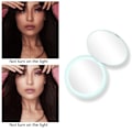 Miniatyrbillede 1 af 8: LED-belyst bærbar kosmetik spejl 10x forstørrelse LED makeup spejl rejse kompakt foldespejl