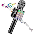 Miniatyrbild 1 av 5: Barn Mikrofon Karaoke Handhållen LED Blinkande Ljud Trådlös Bluetooth En Maskin Portabel Högtalare Födelsedag Julklapp Party Svart