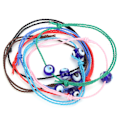 Miniatyrbillede 8 af 8: 7 stk. Delikat armbånd justerbar farverig håndvævet tyrkisk blåt øje held og lykke armbånd reb til mænd kvinder gave