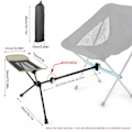 Miniatyrbillede 4 af 5: Bærbar sammenklappelig udendørsstol i aluminium med fodstøtte til camping, fiskeri, grill, udtrækkelig støttestol, sort
