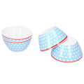 Miniatyrbillede 5 af 8: 4 stk. 6 tommer salatskål middagsserveringsskålsæt køkken imitation porcelæn middagsstel lyseblå prikker